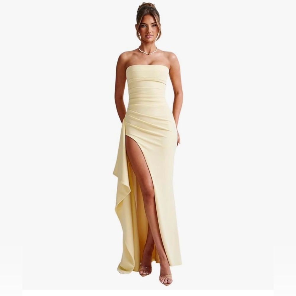 vintys women dress strapless Chiffon prom Dresses long